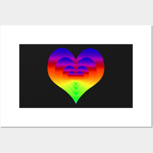 Rainbow Gradient Nested Hearts color pallet 2 Posters and Art